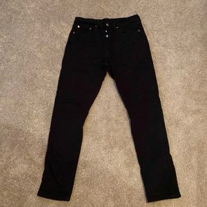 Black Levi button fly jeans
